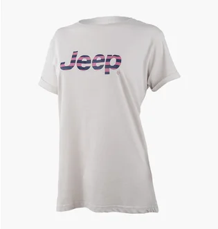 Футболка женская Jeep T-Shirt Oversize Striped Print Turn White O102611-J863