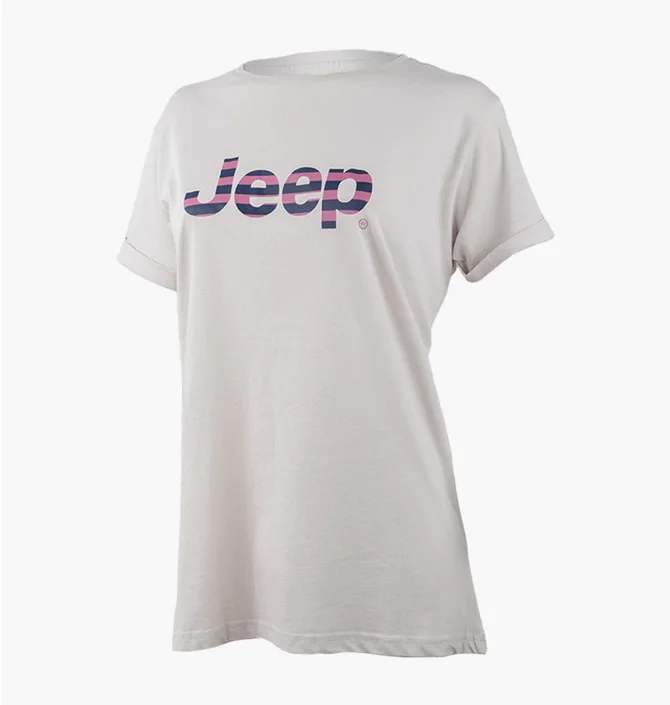 Футболка женская Jeep T-Shirt Oversize Striped Print Turn White O102611-J863