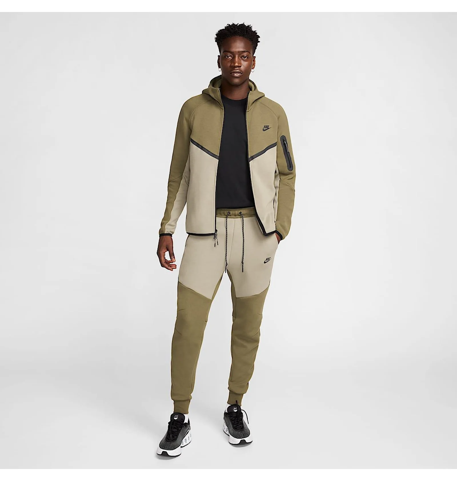 ᐉ Толстовка мужская Nike Tch Flc Fz Wr Hoodie 2025 Beige/Olive