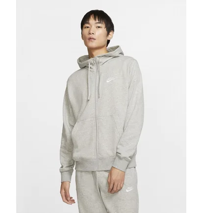 Толстовка чоловіча Nike M Nsw Club Hoodie Fz Ft Grey BV2648-063