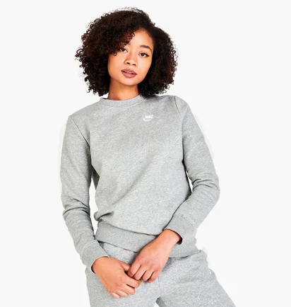 Свитшот женский Nike Sportswear Club Fleece Crewneck Sweatshirt Grey Dq5473-063