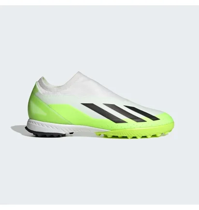 Сороконіжки унісекс Adidas X Crazyfast.3 Laceless Turf Shoes White/Green ID9346