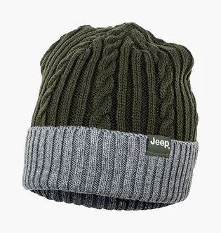 Шапка унисекс Jeep Twisted Tricot Hat Olive/Grey O102602-E856