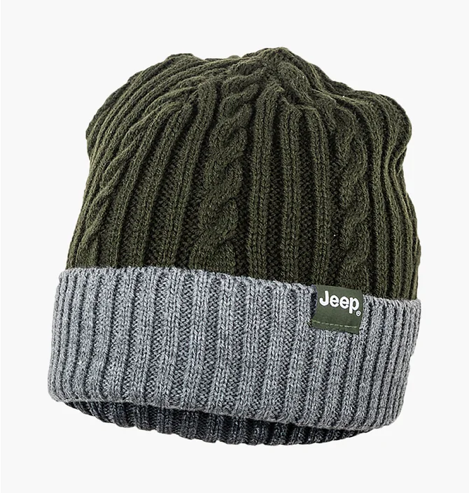 Шапка унисекс Jeep Twisted Tricot Hat Olive/Grey O102602-E856