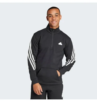Кофта мужская Adidas Future Icons 3-Stripes Half-Zip Sweatshirt Black IN3314