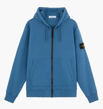 Толстовка мужская Stone Island Compass-Badge Zip-Up Blue 811564251-V0024