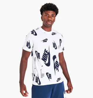 Футболка мужская Nike Sportswear All-Over Futura Print Short-Sleeve T-Shirt White Dr7817-100
