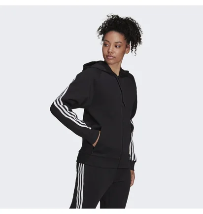 Худи женское Adidas Sportswear Future Icons 3-Stripes Hooded Track Top Black H57287