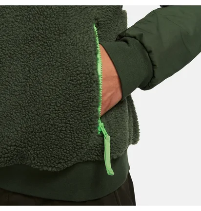 Куртка мужская Nike Sportswear Sherpa Half Zip Jacket Carbon Green Dd6446-335
