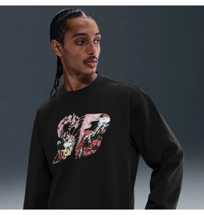 Світшот чоловічий Nike Flc Po Crew Black HQ9010-010