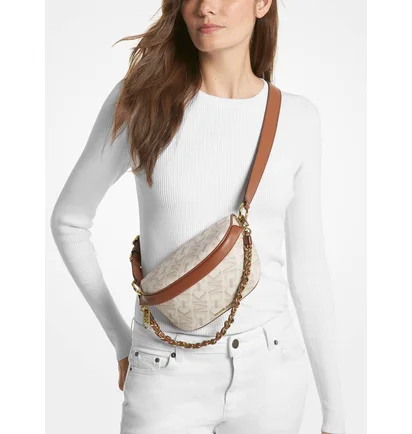 Сумка жіноча Michael Kors Slater Extra-Small Empire Signature Logo Sling Pack Beige 30H3G04M0B-VANILLA-LUGGAGE-78823