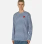 Лонгслів чоловічий Comme des Garcons Heart Striped Longsleeve T-Shirt Blue/White P1T164
