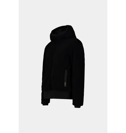 Куртка женская CMP Jacket Fix Hood Teddy Fur Black 34K2906-U901
