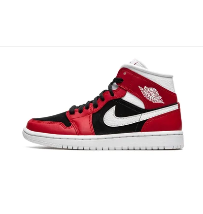 Кроссовки женские Air Jordan Wmns 1 Mid Red/Black BQ6472-601