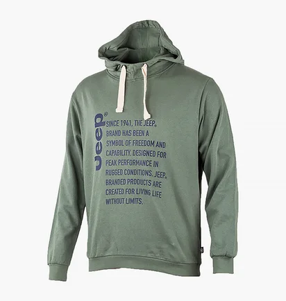 Худи мужское Jeep Hooded Sweatshirt Since 1941 Green O102569-E847