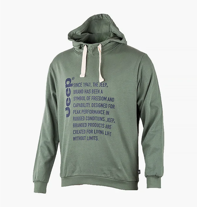 Худи мужское Jeep Hooded Sweatshirt Since 1941 Green O102569-E847