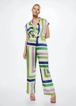 Комбинезон женский Mango Cris Striped Satin Multi 37042884