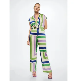 Комбінезон жіночий Mango Cris Striped Satin Multi 37042884