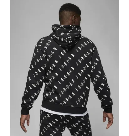 Худи мужское Air Jordan Essentials Allover Heritage Print Fleece Pullover Hoodie Black Dv7640-010