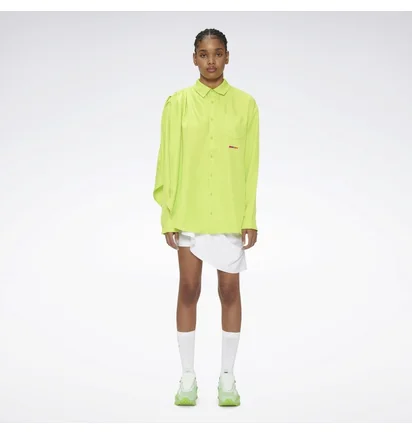 Рубашка унисекс Reebok Pyer Moss Draped Button-Down Shirt Green He8137
