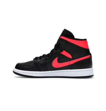 Кросівки жіночі Air Jordan 1 Mid Black Siren Red Black/Pink BQ6472-004