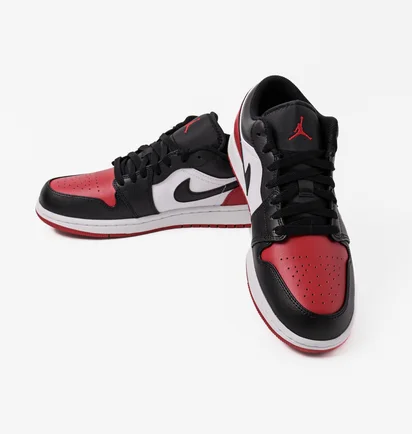 Кроссовки мужские Air Jordan 1 Low Black/Red 553558-161