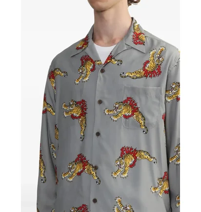 Сорочка унісекс wacko maria Hawaiian Grey 24FW-WMS-HI03