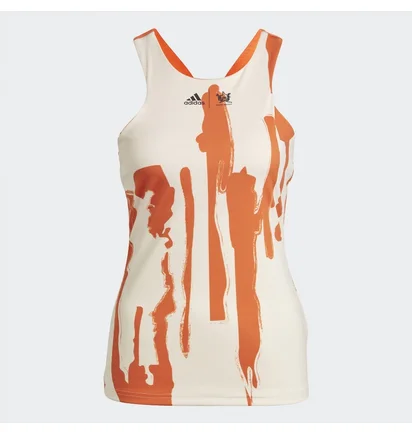 Майка женская Adidas Thebe Magugu Tennis New York Y-Back Tank Top White/Orange Ht4235