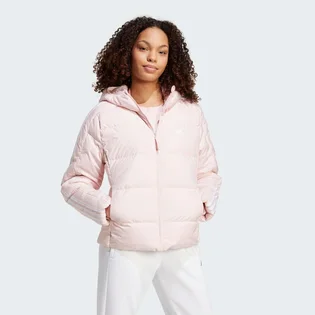 Куртка жіноча Adidas Essentials 3-Stripes Mid Down Hooded Jacket Peach IX8923