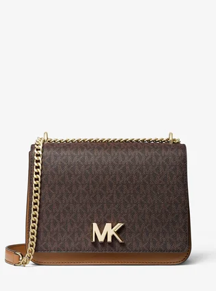 Сумка жіноча Michael Kors Mott Large Logo And Leather Shoulder Bag Brown 35T0GOXL3T-BROWN-11944