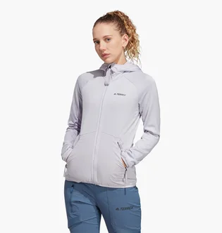 Кофта женская Adidas Terrex Tech Flooce Light Hooded Hiking Jacket Grey Ht2048