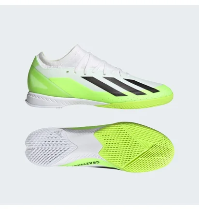 Футзалки унисекс Adidas X Crazyfast.3 Indoor Shoes White/Green ID9340