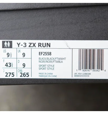 ᐉ Кроссовки мужские Adidas Y-3 Zx Run Black EF2558 - купить в