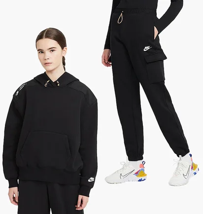 Спортивный костюм женский Nike Nsw Po Flc Uu Black DD3605-010__DD3607-010