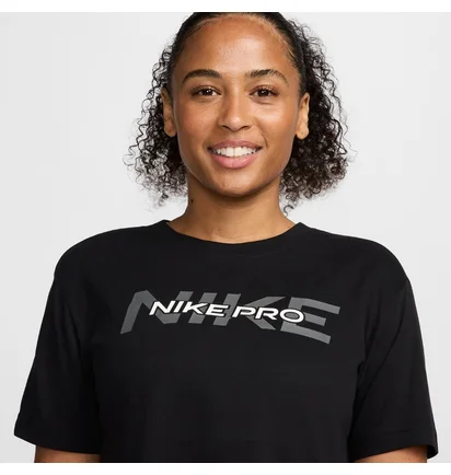 Футболка женская Nike Pro Ss Crp Tee Fa24 Black HF0762-010