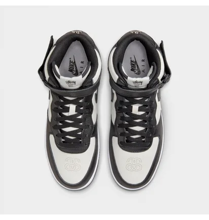 Кроссовки мужские Nike X Stüssy Air Force 1 07 Mid Casual Shoes Black/Grey DJ7840-002