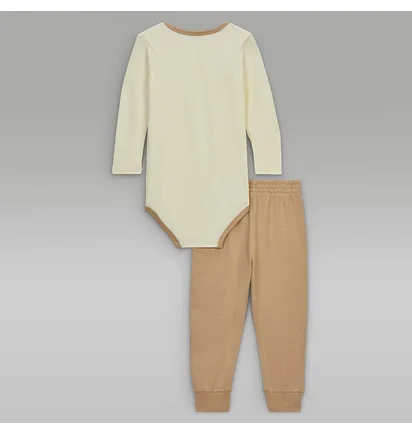 Спортивный костюм детский Air Jordan Rib Nep Bodysuit Set Beige/Brown 65D683-X0L