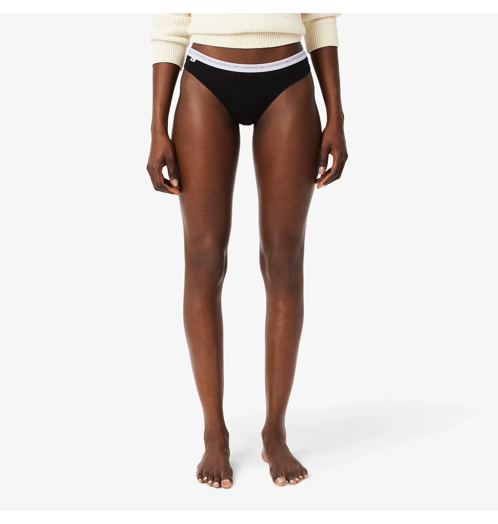 LACOSTE 幾何学模様パンツ US L ᐉ Трусики женские Lacoste Stretch Cotton String Briefs (3 шт