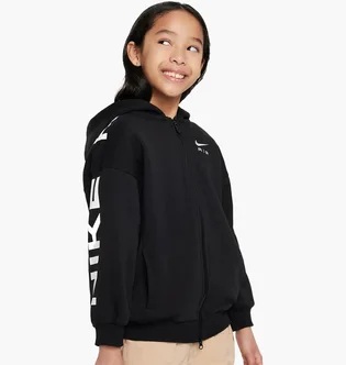 Толстовка детская Nike Big Kids (Girls) Oversized Full-Zip Black FD2960-010