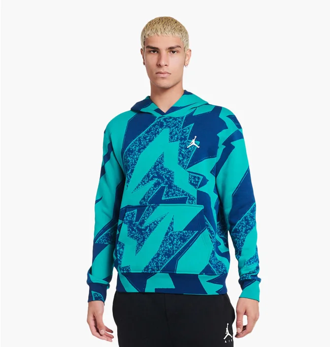 Худи мужское Air Jordan Essential Aop Fleece Pullover Hoodie Blue/Turquoise Dq7507-322