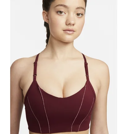 Топ женский Nike Womens Light-Support Padded Metallic Tape Sports Bra Bordo Dd1407-638