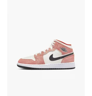 Кроссовки детские Air Jordan 1 Mid Orange Suede Peach/White DV1336-800