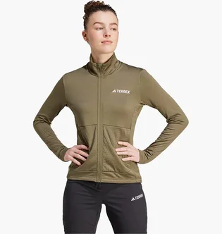 Олімпійка жіноча Adidas Terrex Multi Light Fleece Full-Zip Jacket Olive IQ3746