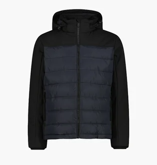 Куртка мужская CMP Zip Hood Feel Warm Black/Blue 34K0147-42UU