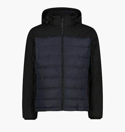 Куртка мужская CMP Zip Hood Feel Warm Black/Blue 34K0147-42UU