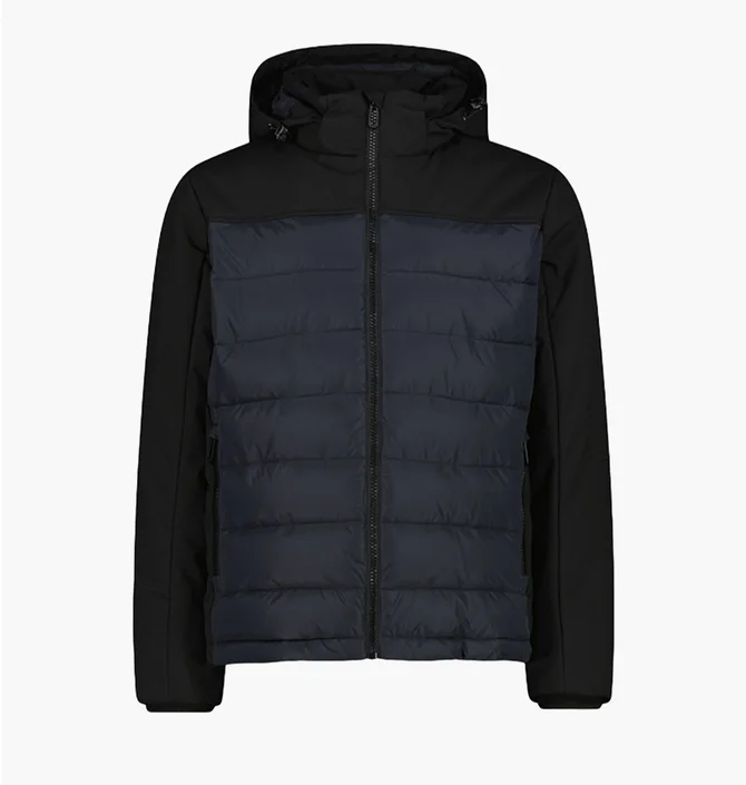 Куртка мужская CMP Zip Hood Feel Warm Black/Blue 34K0147-42UU