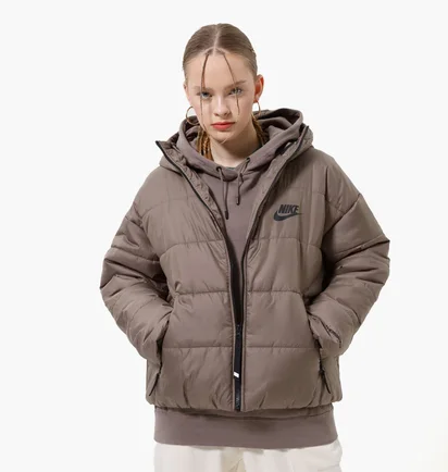Куртка женская Nike W Nsw Syn Tf Rpl Hd Jkt Brown Dx1797-040