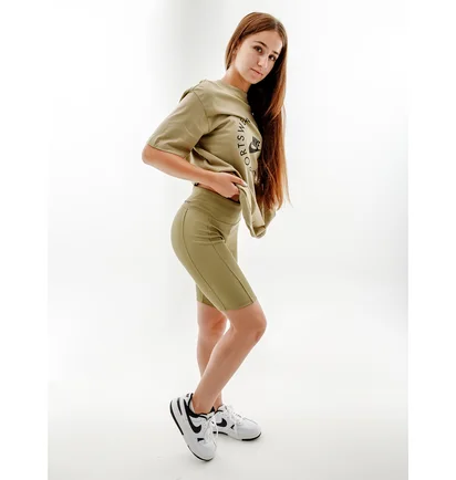 Шорты женские Nike W Nsw Tight Short Rib Su Olive FJ4876-276