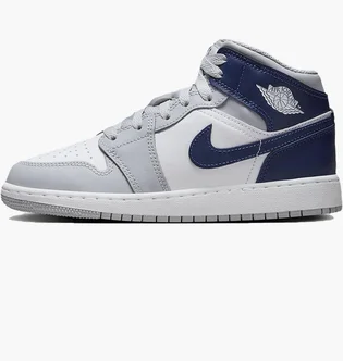 Кроссовки детские Air Jordan 1 Mid Gs White/Grey DQ8423-104
