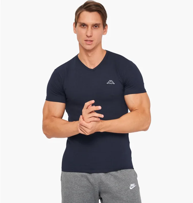 Футболка мужская Kappa Mezza Manica Scollo V Blue K1311-BLUNAVY